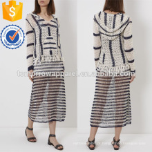 Marfim &amp; Marinho Soft Crochet Knit Hoodie Fabricação Atacado Moda Feminina Apparel (TA4026B)